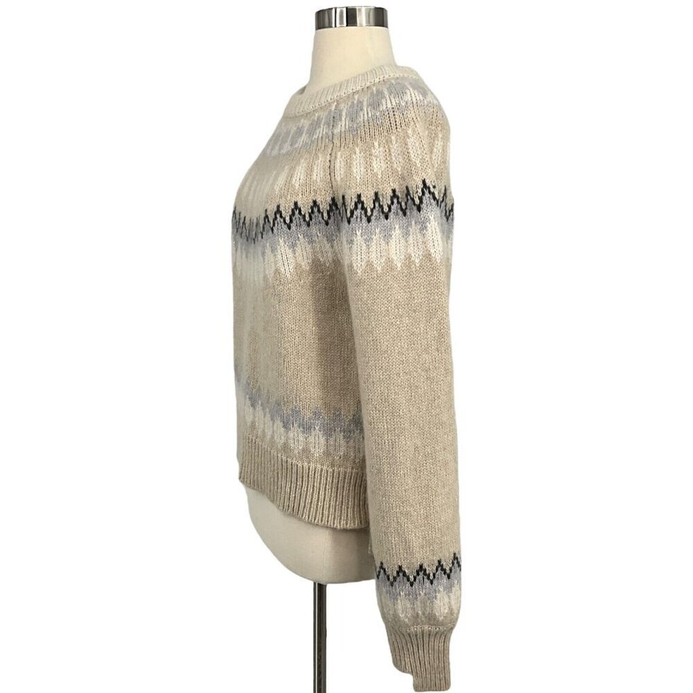 Basin + Range Fair Isle Sweater Size S Balloon Sleeve Wool Mohair Blend Knit - Picture 2 of 9